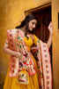 Graceful Yellow Paithani Silk Lehenga Choli with Multicolor Floral Dupatta