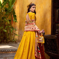 Graceful Yellow Paithani Silk Lehenga Choli with Multicolor Floral Dupatta