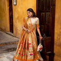 Lovely Off-White Paithani Silk Lehenga Choli with Multicolor Floral Dupatta for Wedding