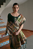 Green Banarasi Silk Saree Antique Gold Zari Multicolor Traditional Wear