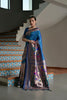 Royal Blue Banarasi Silk Saree Antique Gold Zari Multicolor Traditional Wear