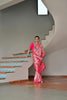 Rani Pink Banarasi Silk Saree Antique Gold Zari Multicolor Traditional Wear