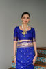 Royal Blue Banarasi Silk Saree Antique Zari Border Handloom Floral Pallu