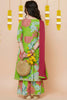 Charming Green Floral Printed Chanderi Silk Girls Salwar Suit with Dupatta for Wedding