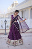 Luxury Purple Dola Silk Embroidered Lehenga Choli Set with Dupatta for Wedding