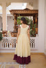 Stylish Off-White Cotton Embroidered Gown With Beads and Sequins Work