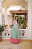 Cool Sky Blue Cotton Embroidered Gown With Beads and Sequins Work