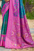 Teal Green and Magenta Banarasi Silk Saree with Rich Zari Woven Border