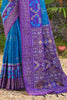 Royal Blue Purple Banarasi Silk Saree with Zari Woven Border