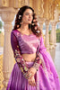 Trendy Purple Embroidered Gold Crush Silk Lehenga Choli with Dupatta for Wedding