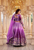Trendy Purple Embroidered Gold Crush Silk Lehenga Choli with Dupatta for Wedding