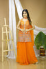 Traditional Orange Georgette Embroidered Salwar Suit For Wedding