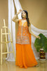 Traditional Orange Georgette Embroidered Salwar Suit For Wedding