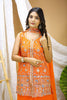 Traditional Orange Georgette Embroidered Salwar Suit For Wedding