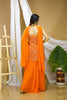 Traditional Orange Georgette Embroidered Salwar Suit For Wedding