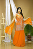 Traditional Orange Georgette Embroidered Salwar Suit For Wedding
