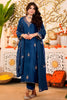 Glorious Navy Blue Embroidered Vichitra Silk Salwar Suit with Dupatta for Wedding