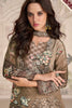 Great Beige Embroidered Crepe Salwar Suit with Dupatta for Festive Wear