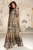 Great Beige Embroidered Crepe Salwar Suit with Dupatta for Festive Wear