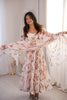Fancy Off-White Floral Printed Georgette Anarkali Suit with Dupatta for Wedding