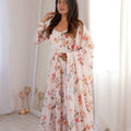 Fancy Off-White Floral Printed Georgette Anarkali Suit with Dupatta for Wedding