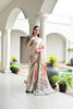 Cream Floral Cherry Print Soft Silk Saree with Designer Grey Border