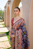 Royal Blue Red Paithani Silk Saree Multicolor Floral Weaving Saree