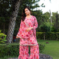 Lovely Pink Floral Printed Georgette Salwar Suit with Dupatta for Festive Wear