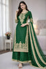 Elegant Bottle Green Embroidered GMY Silk Salwar Suit with Dupatta for Wedding