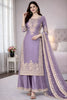 Amazing Lavender Embroidered GMY Silk Salwar Suit with Dupatta for Wedding