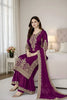 Premium Purple Embroidered GMY Silk Salwar Suit with Dupatta for Wedding