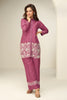 Stylish Pink Chinon Co-Ord Set with Embroidery for Party
