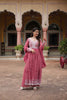 Beautiful Pink Embroidered Faux Georgette Anarkali Salwar Suit with Dupatta for Wedding