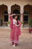 Beautiful Pink Embroidered Faux Georgette Anarkali Salwar Suit with Dupatta for Wedding