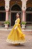 Stunning Yellow Embroidered Faux Georgette Anarkali Salwar Suit with Dupatta for Wedding
