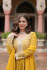 Stunning Yellow Embroidered Faux Georgette Anarkali Salwar Suit with Dupatta for Wedding