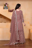 Elegant Mauve Embroidered Faux Georgette Palazzo Suit with Dupatta for Wedding