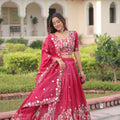 Lovely Pink Gold Crush Floral Embroidered Lehenga Choli with Dupatta for Wedding