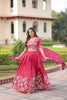 Lovely Pink Gold Crush Floral Embroidered Lehenga Choli with Dupatta for Wedding