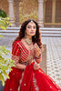 Designer Red Embroidered Vichitra Silk Lehenga Choli Set with Dupatta for Wedding