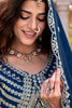 Superb Navy Blue Embroidered Vichitra Silk Lehenga Choli Set with Dupatta for Wedding