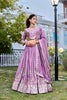Elegant Lavender Embroidered Vichitra Silk Lehenga Choli Set with Dupatta for Wedding