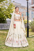 Delicate White Embroidered Vichitra Silk Lehenga Choli Set with Dupatta for Wedding