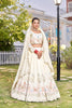 Delicate White Embroidered Vichitra Silk Lehenga Choli Set with Dupatta for Wedding