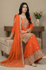 Fancy Orange Embroidered Faux Georgette Palazzo Suit with Dupatta for Wedding