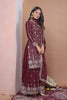 Designer Wine Natural Crepe Embroidered Salwar Suit with Dupatta for Wedding