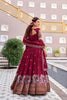 Royal Maroon Heavy Embroidered Vichitra Silk Lehenga Choli with Dupatta for Wedding