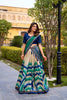 Elegant Multicolor Tussar Silk Lehenga Choli with Printed Flared Skirt and Contrast Dupatta