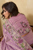 Lavender Silk Saree with Floral Embroidery Border Designer Blouse