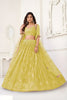 Stunning Yellow Butterfly Net Embroidered Lehenga Choli with Dupatta for Wedding